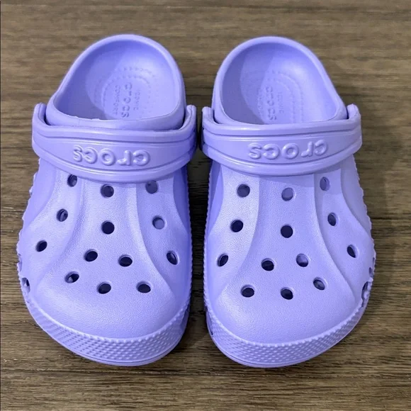 NEW [CROCS] Baya Clogs Slip-On Water Shoes Sandals  in Violet Youth Sz C 10 - Picture 5 of 12